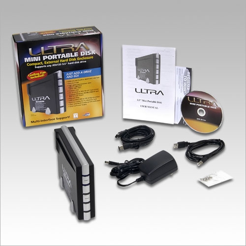 Ultra 3.5. Mini Portable USB 2.0 . Firewire External Hard Drive Enclosure